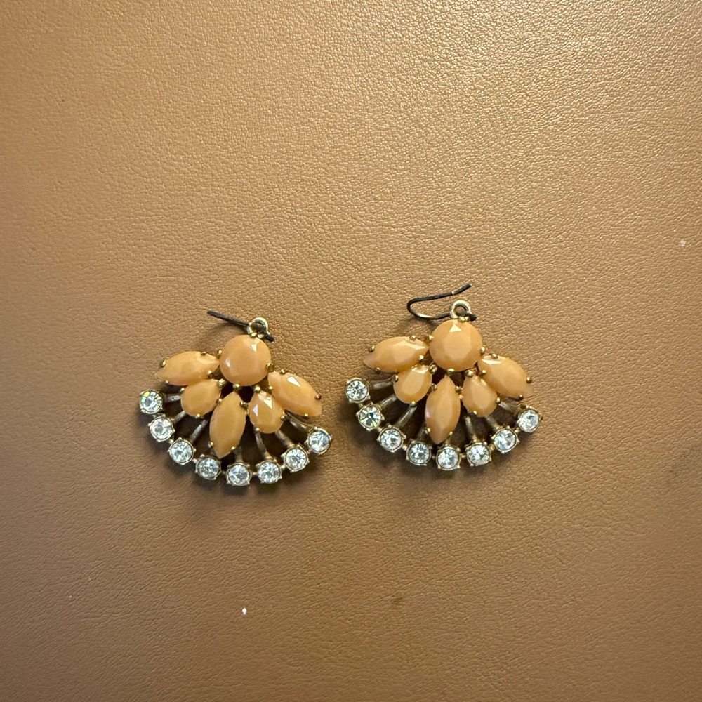 Elegant Gold and Cream Earrings